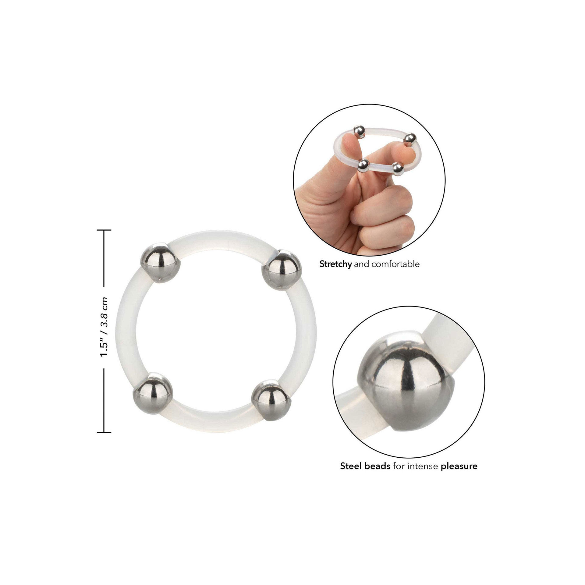 Steel Beaded Silicone Ring
