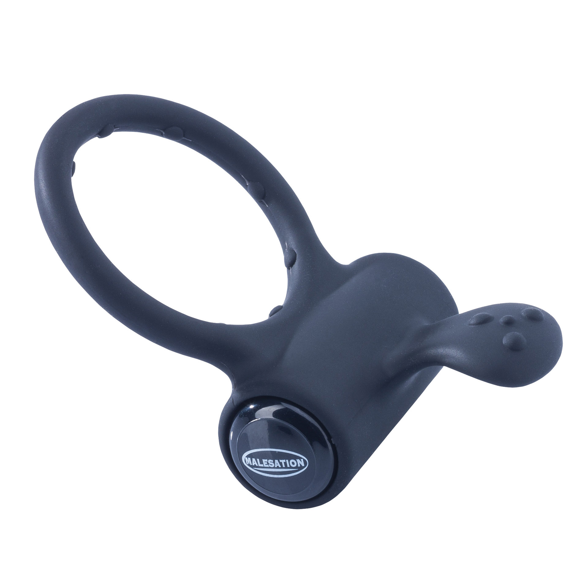 Malesation Clit Ring - Bild 1 Der schwarze Cockring Malesation Clit Ring schräg von vorn