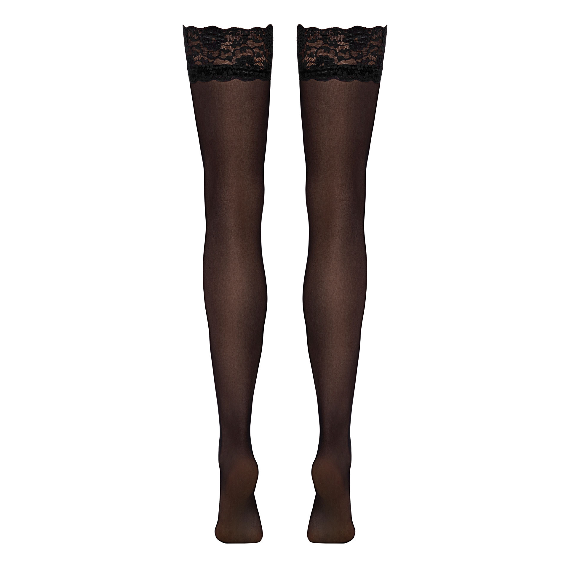 Schwarze Straps-Strümpfe - Bild 4 Frauenbeine von hinten in schwarzen Strapsstrümpfen