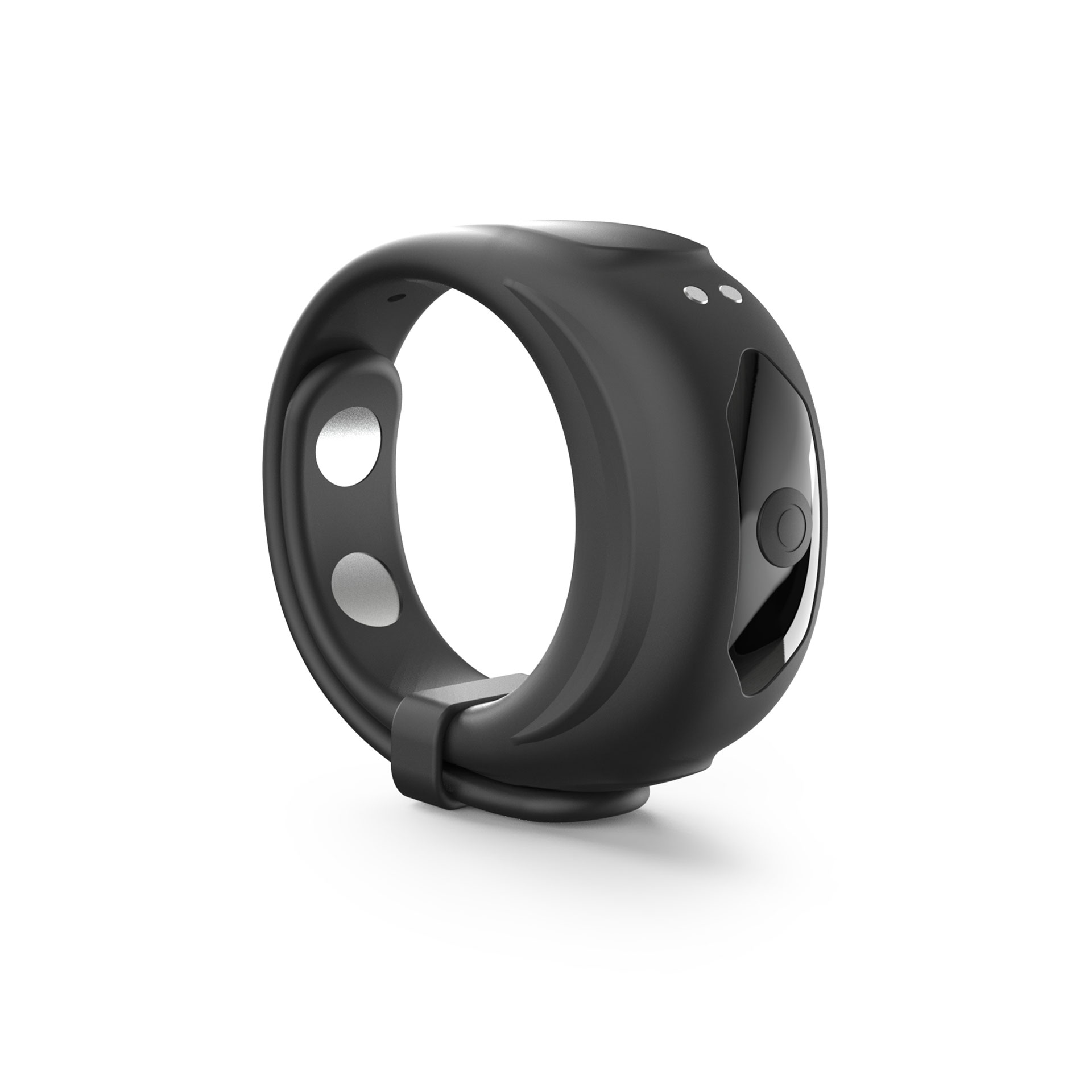 Fit Vibe Cockring - Bild 1 Ein schwarzer Ring mit elektronischem Bedienfeld