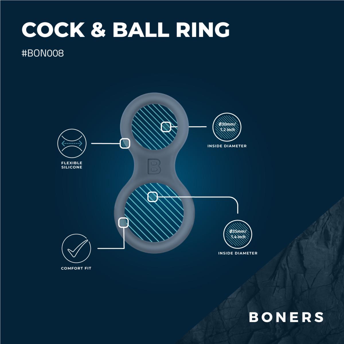 Classic Cock & Ball Ring mit textlichen Ergänzungen zur Produktdetails