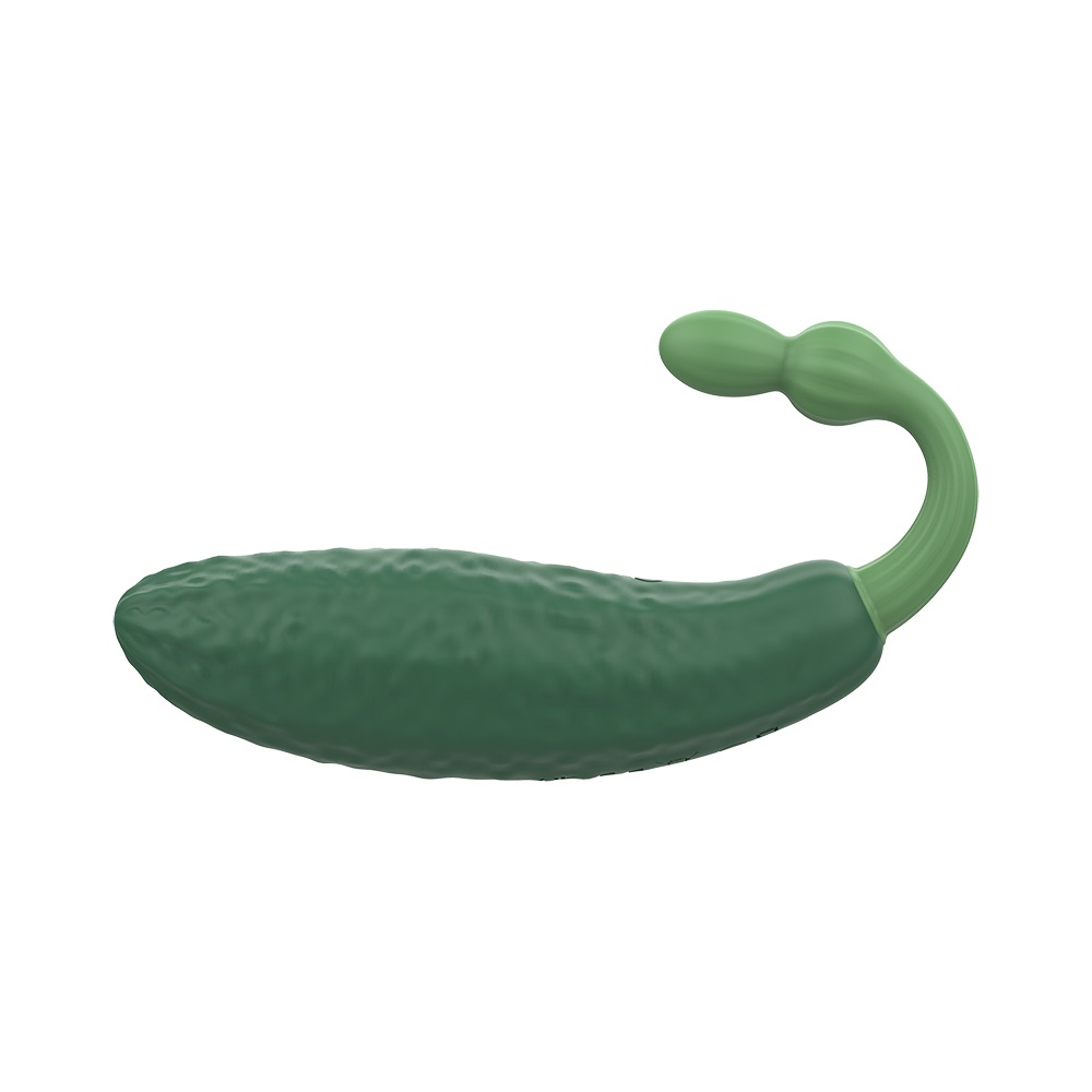 Gemüse-Vibrator Gurke - Bild 2 Kleiner Vibrator in Form und Farbe einer Gurke - Ansicht von der Seite