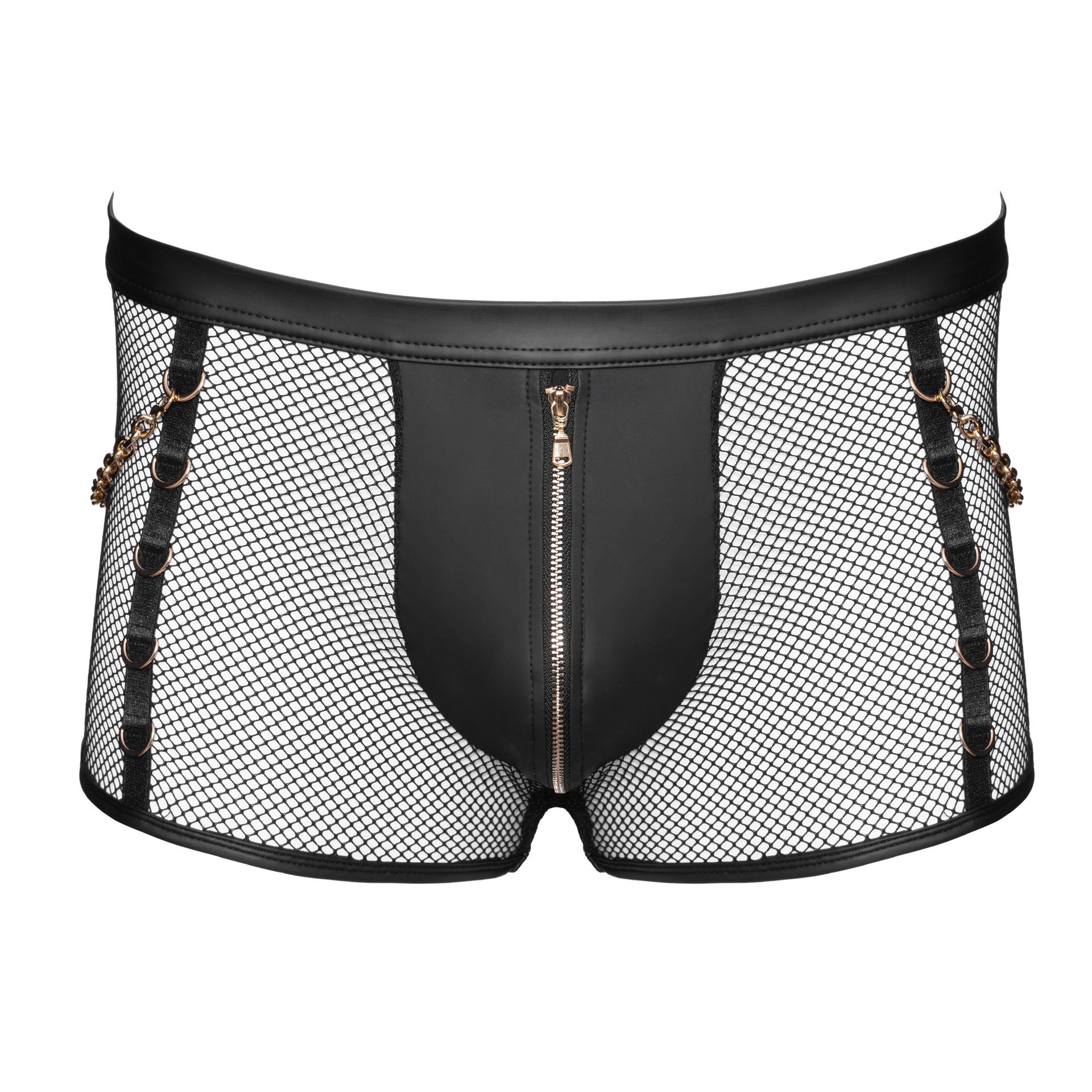 Shorts »Viktor« - Bild 4 Eine transparente schwarze Shorts mit einer schwarzen Front aus Wetlook-Material