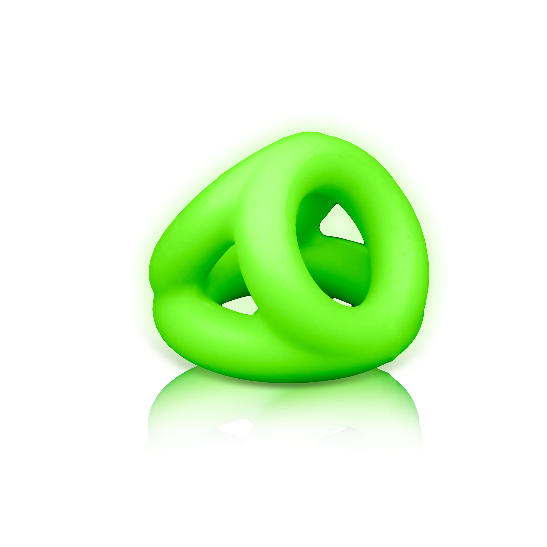 Cockring »Glow in the dark« Drei miteinander verbundene neongrüne Ringe
