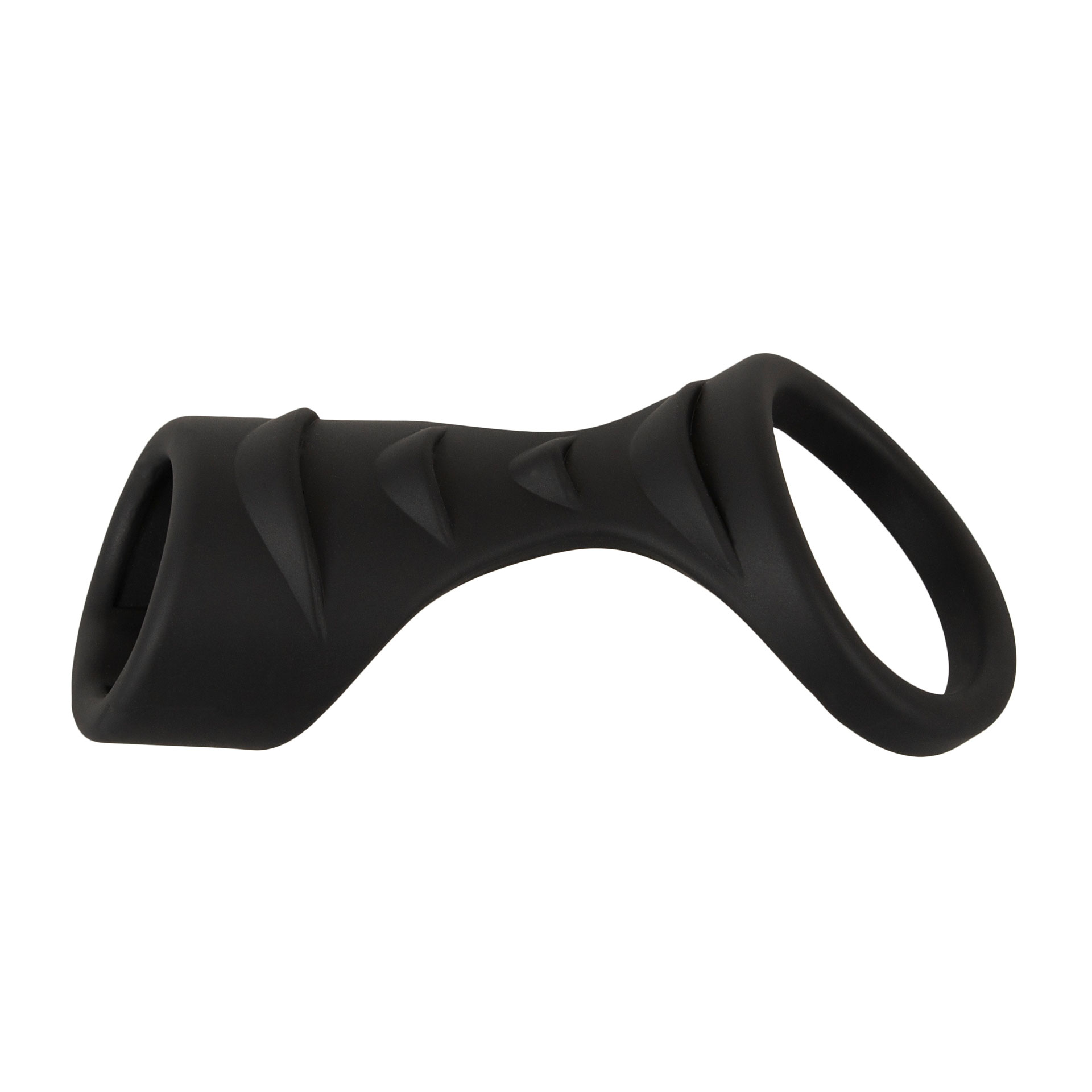 Cock Sleeve with Ball Ring - Bild 1 Schwarze Penismanschette mit Cockring im Seitenprofil